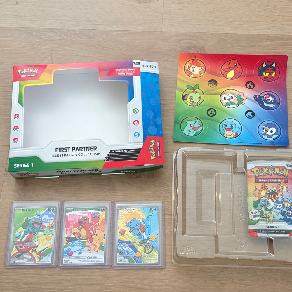 Pokemon TCG First Partner Illustration Collection Series 1 GEN 1 Starters Set - Picture 2 of 9